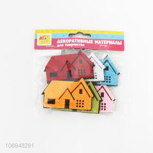 New 6PC House Shape Felt Patches DIY Clothing Accessories