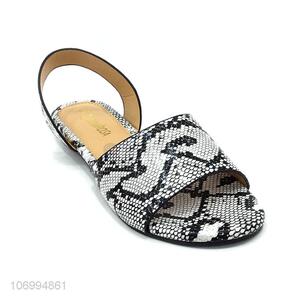 Factory wholesale cool python skin printed women summer sandals