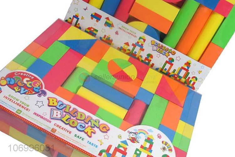 China maker 90pcs colorful wooden building blocks kids intelligence toys