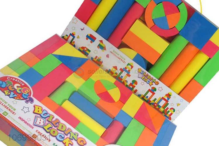 China maker 90pcs colorful wooden building blocks kids intelligence toys