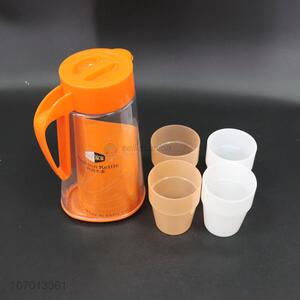 Best Sale Plastic Cold Water Jug With 4 Pieces Cups Set