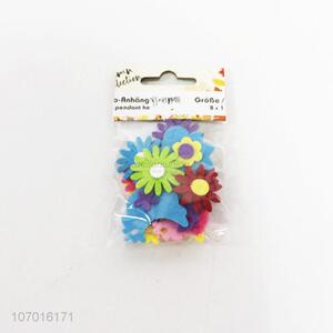 Wholesale colorful non-woven fabric flower stickers for decoration