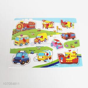 Cartoon Car Pattern Wooden Puzzle Toy For Children