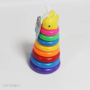 New arrival plastic rainbow stack toy stacking ring for kids