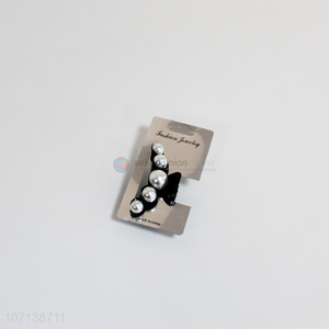 Suitable Price Elegant Black Pearl Decoration Plastic Hairpin