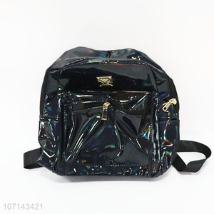 High quality small size fashion waterproof laser pu leather backpack