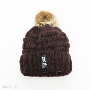 Wholesale Unique Design Women Winter Fashion Jacquard Knitted Hat