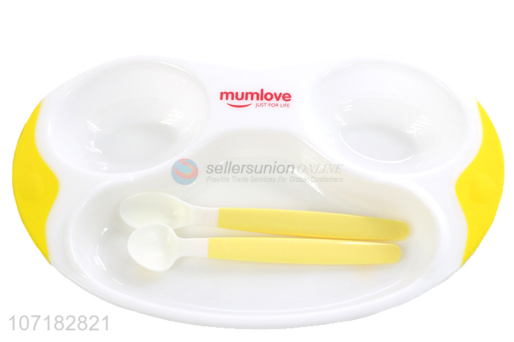 Premium Quality Non-Skid Design Baby Meal Plate And Spoon Set