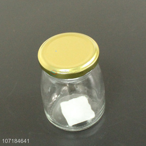 Low price airtight clear glass candy jar glass honey jar with lid