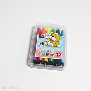 Good quality 12 pieces plastic water color pens for kids drawing & writing