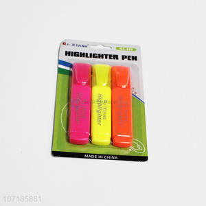 Reasonable price 3 pieces plastic highlighter pens nite writer pens