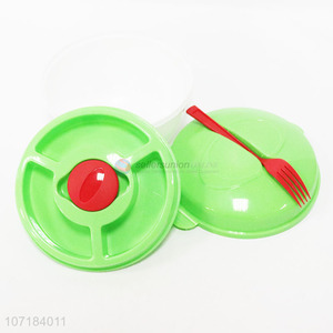 Wholesale price plastic lid eco-friendly salad bowl with fork