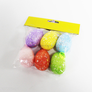 Wholesale exquisite hanging colorful glitter foam eggs for Easter decoration