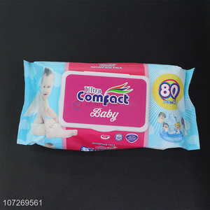 Bottom Price 80Pcs Wet Wipes Pure Soft Cleaning Wipes Baby Wipes