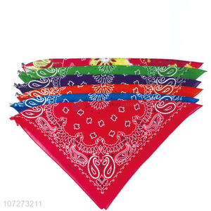 Hot sale multi-use cotton square scarf customized square bandana