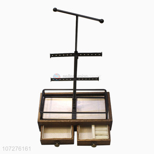 High quality iron jewelry display rack with drawer, necklace display stand