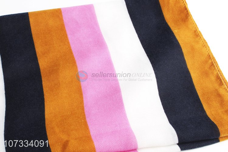 New arrival colorful stripe printed ladies scarf for spring