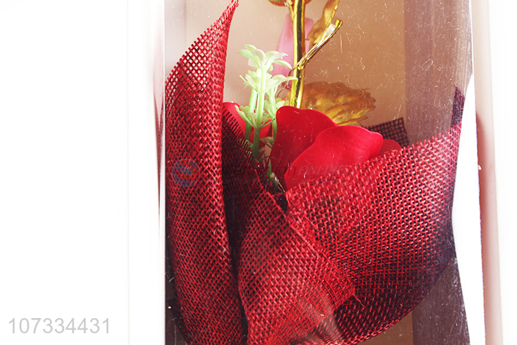 Bottom price decorative delicate plastic bouquet with led light
