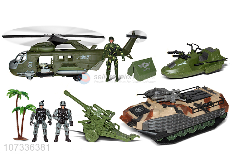 Hot Selling Inertial Helicopter/Armored Vehicle Ship Artillery Toy Set