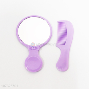 Wholesale price plastic mirror and hair brush set