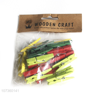 Factory Wholesale Diy Mini Wooden Clips Handmade Craft Decorative Photo Clips