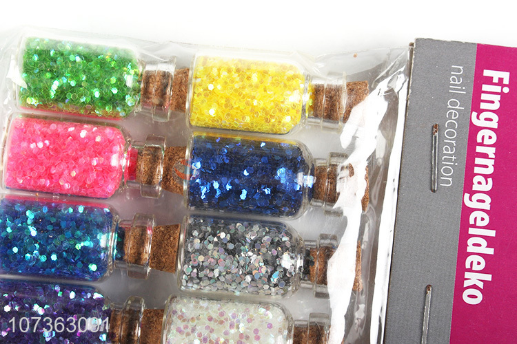 Wholesale 8 Bottles Diy Decorations Nail Accessories Nails Glitter Powder
