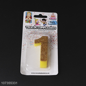 China factory gold number candles for birthday cake