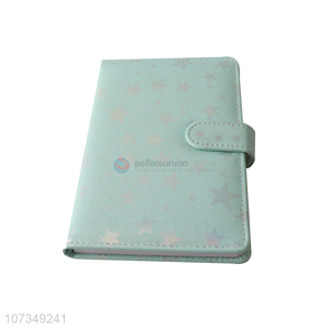 China factory green pu leather notebook with buckle