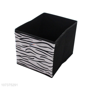 Hot selling zebra-stripe printed foldable non-woven storage box for home decoration