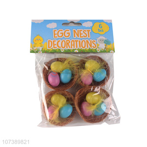 Factory Sell Egg Nest Decoration Easter Holiday Decoration Bird Nest