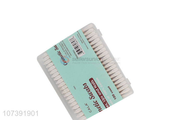 Factory Sell Cosmetic Tools 100Pcs Double Heads Disposable Cotton Swabs