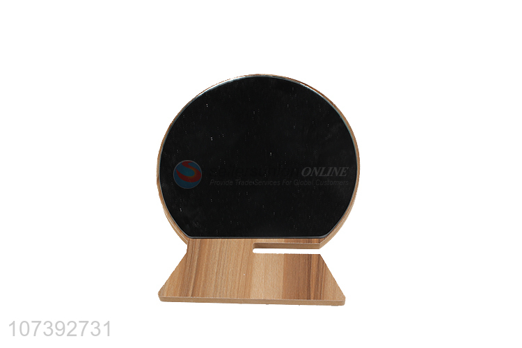 Hot Style Round Shape Wooden Single Side Desktop Makeup Mirror