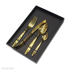 Good supplier personalized gold plating stainless steel cutlery set