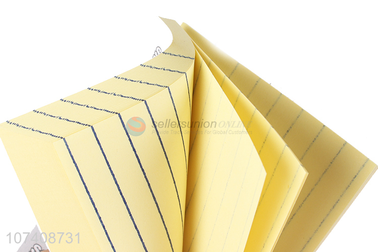 Good sale yellow lined paper sticky notes self-adhesive memo pad