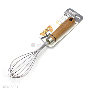 High Quality Stainless Steel Egg Whisk With Wooden Handle