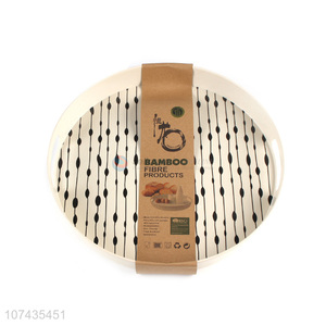 New Style Round Bamboo Fibre Serving Tray Food Tray