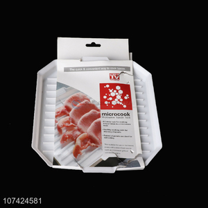 Plastic heat cooking food microwave bacon rack tray