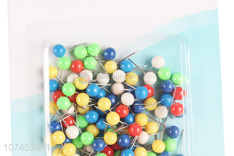 100 Pieces Office Ball Straight Pearl Head Push Map Pins
