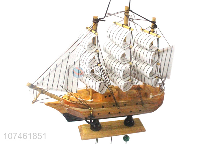 Popular design decorative wooden ship model wind chimes best birthday gifts