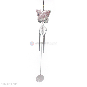 Low price outdoor decoration metal laser cutting butterfly wind chimes
