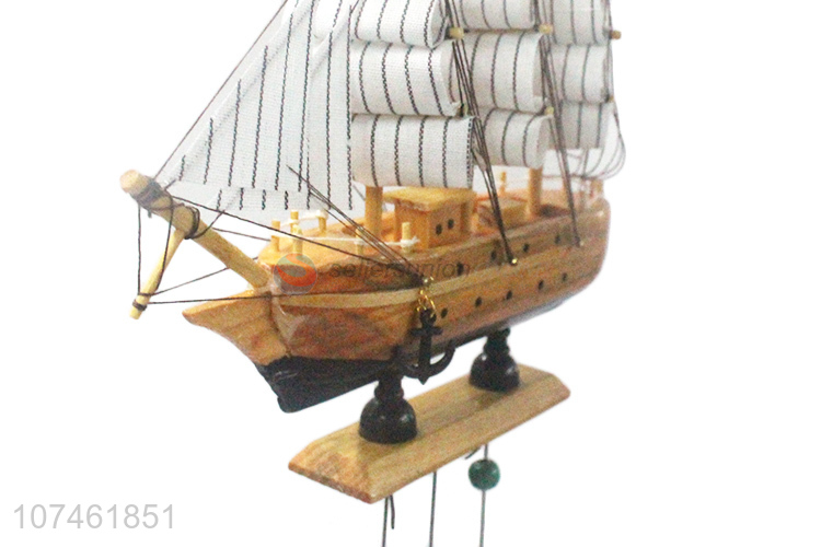 Popular design decorative wooden ship model wind chimes best birthday gifts