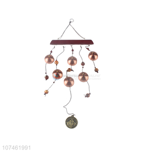 Wholesale newest garden decoration wooden wind chimes with coin pendant