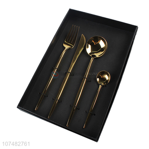 High Quality Gold Cutlery Stainless Steel Knife Fork Spoon Gift Set