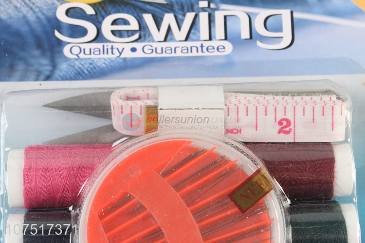 Wholesale sewing supplies set with thread, needle & tape measure