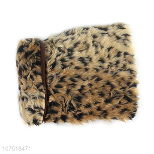 Promotional pet apparel leopard print plush dog vest jacket