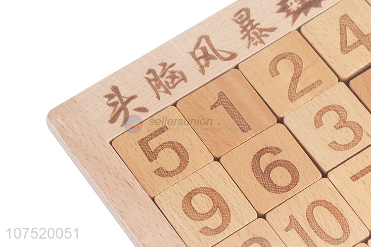 High quality children educational toy wooden number Chinese sliding block toy