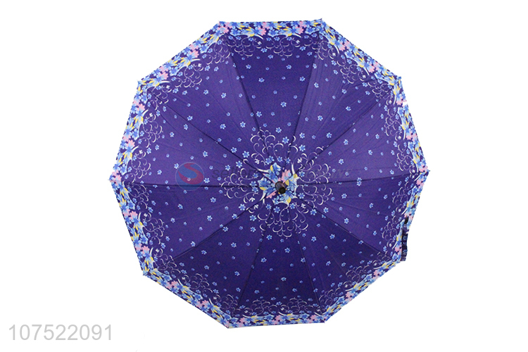 Best Selling Flower Pattern Auto Open Umbrella Stick Umbrella