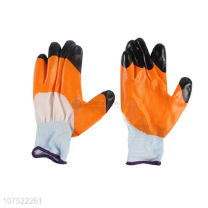 Good quality wear resistant butyronitrile coated labor gloves garden gloves