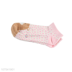 Custom Cartoon Bear Short Socks Ladies Breathable Ankle Socks