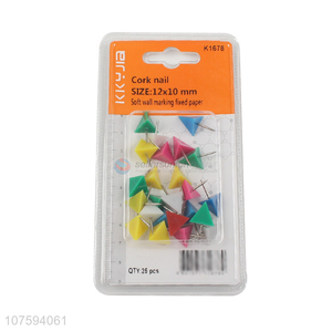 Unique design colorful triangular head push pins thumbtacks